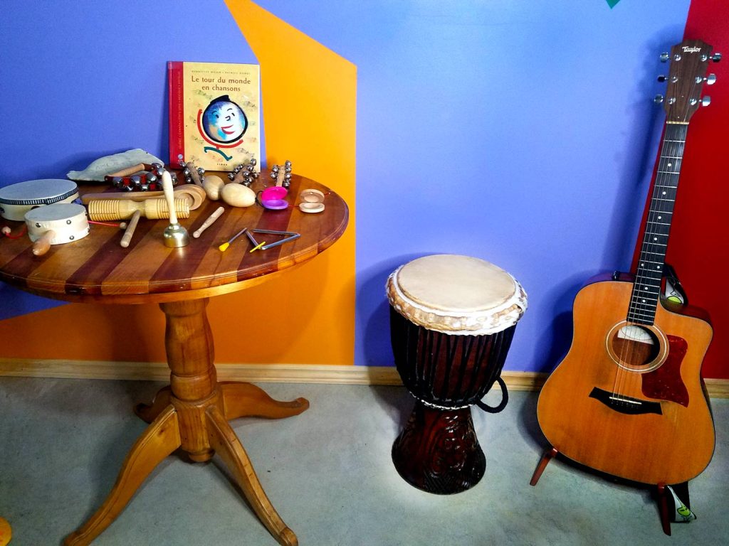 Instruments de musique pour atelier d'éveil musical avec les enfants, thetford mines, beauce, québec