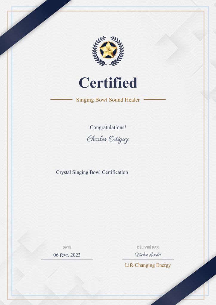 Certification de sonothérapie de Charles Ostiguy pour bien-être en entreprise